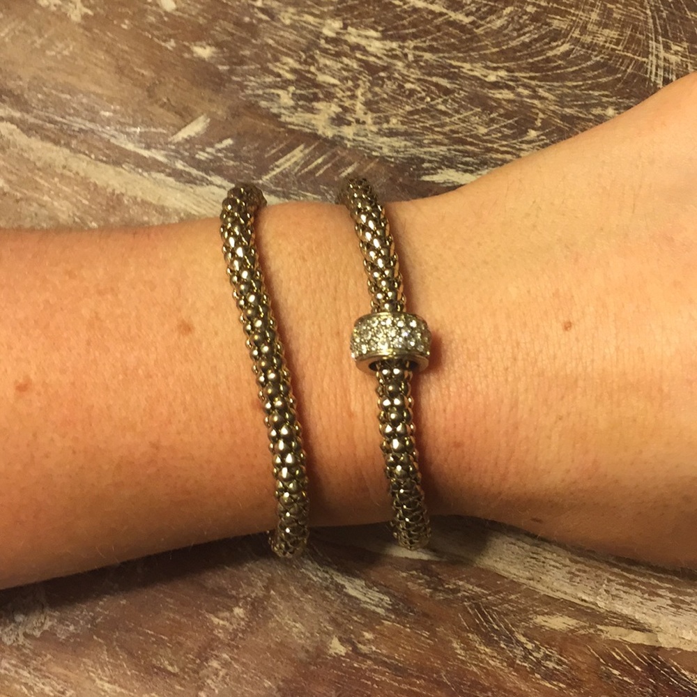 Stackable gold bracelets